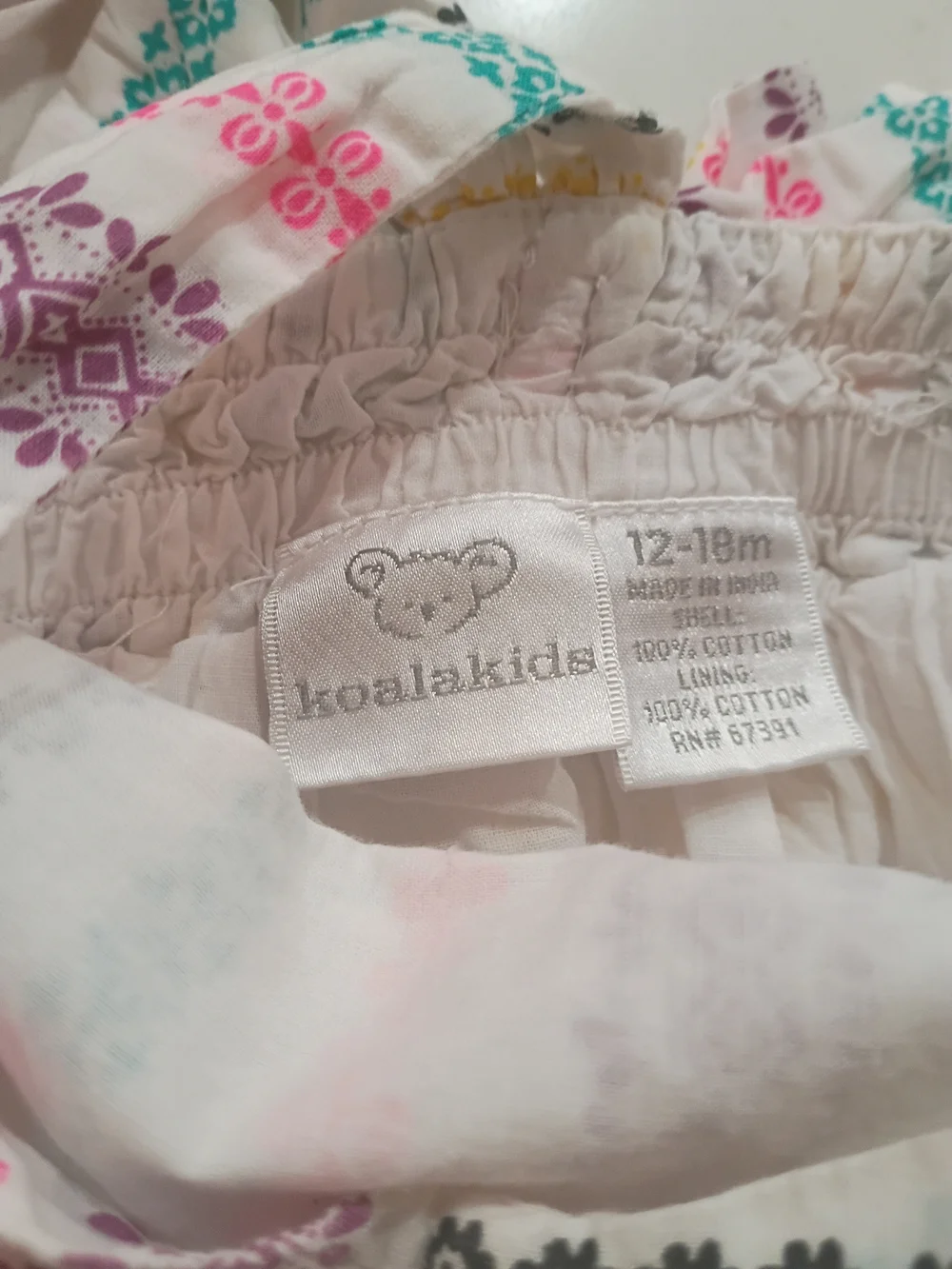 Koala Kids White Sundress  Pink, Teal & Purple Nannett Floral Print Sundress